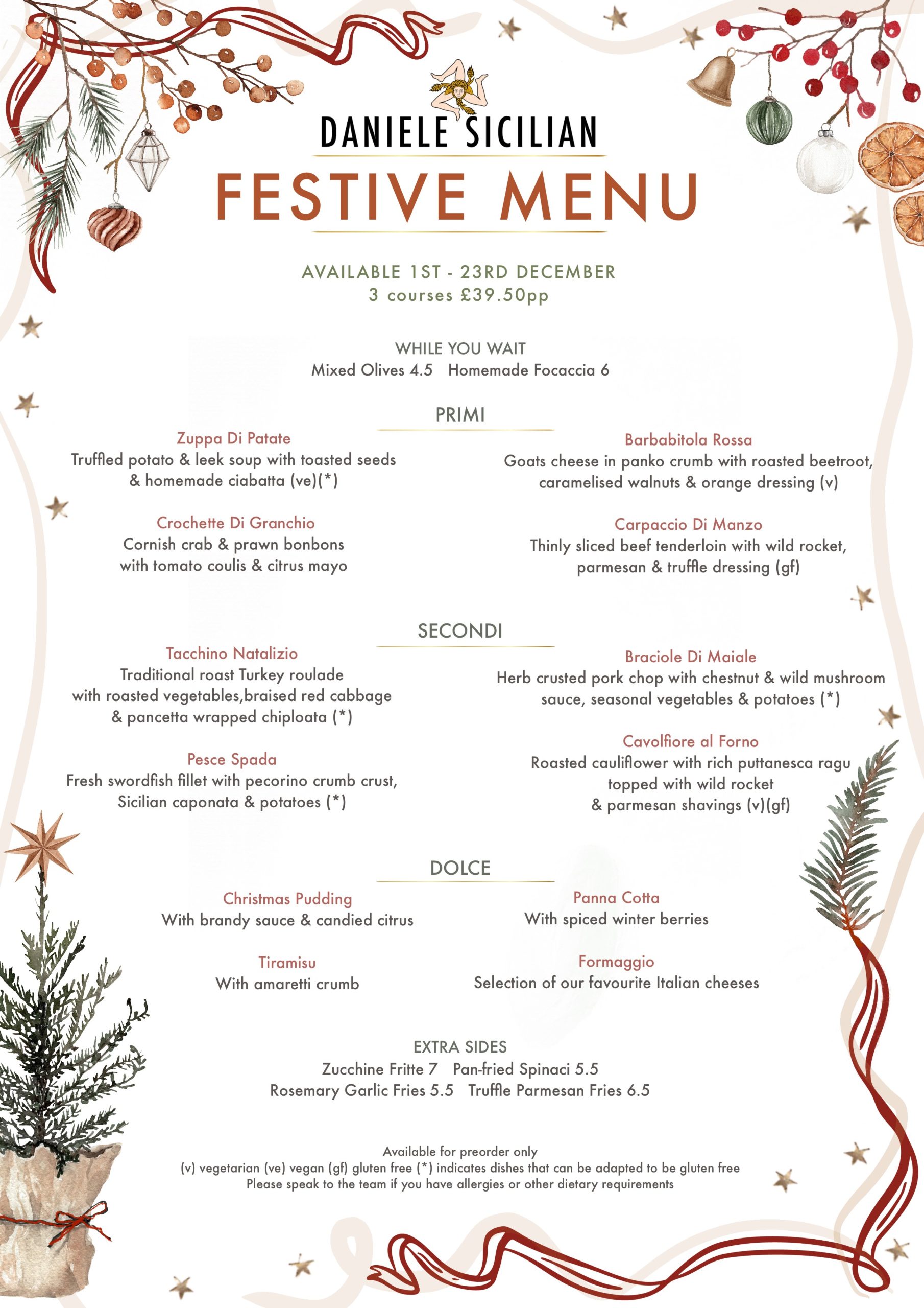 Christmas 25 Menu
